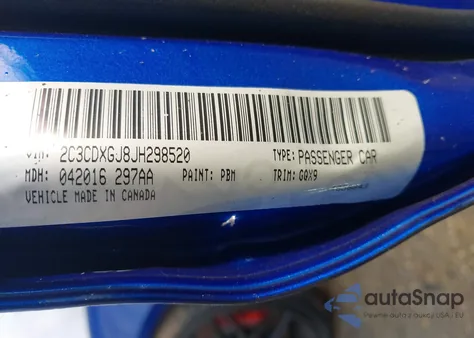 2018 Dodge Charger R/T Scat Pack Rwd z USA, uszkodzony, nr VIN 2C3CDXGJ8JH298520